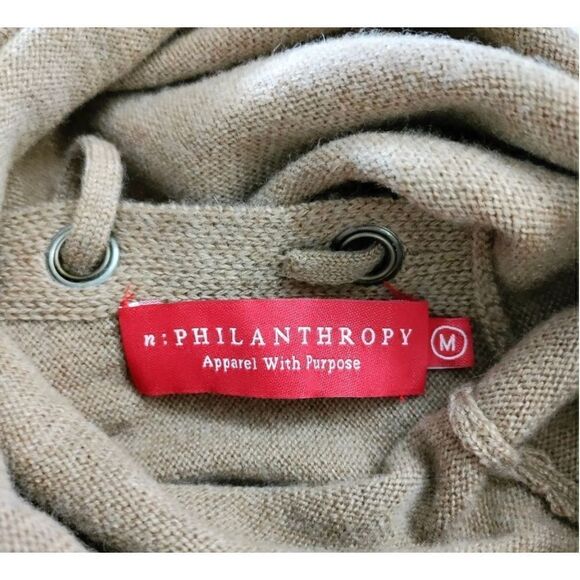 PHILANTHROPY CITY MINI DRESS NUDE TAN WOMENS SIZE M WOOL/CASHMERE BLEND - Picture 6 of 7